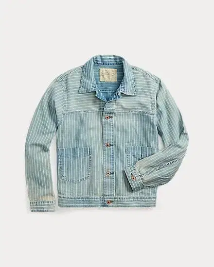 rrl 더블알엘 striped denim twill jacket